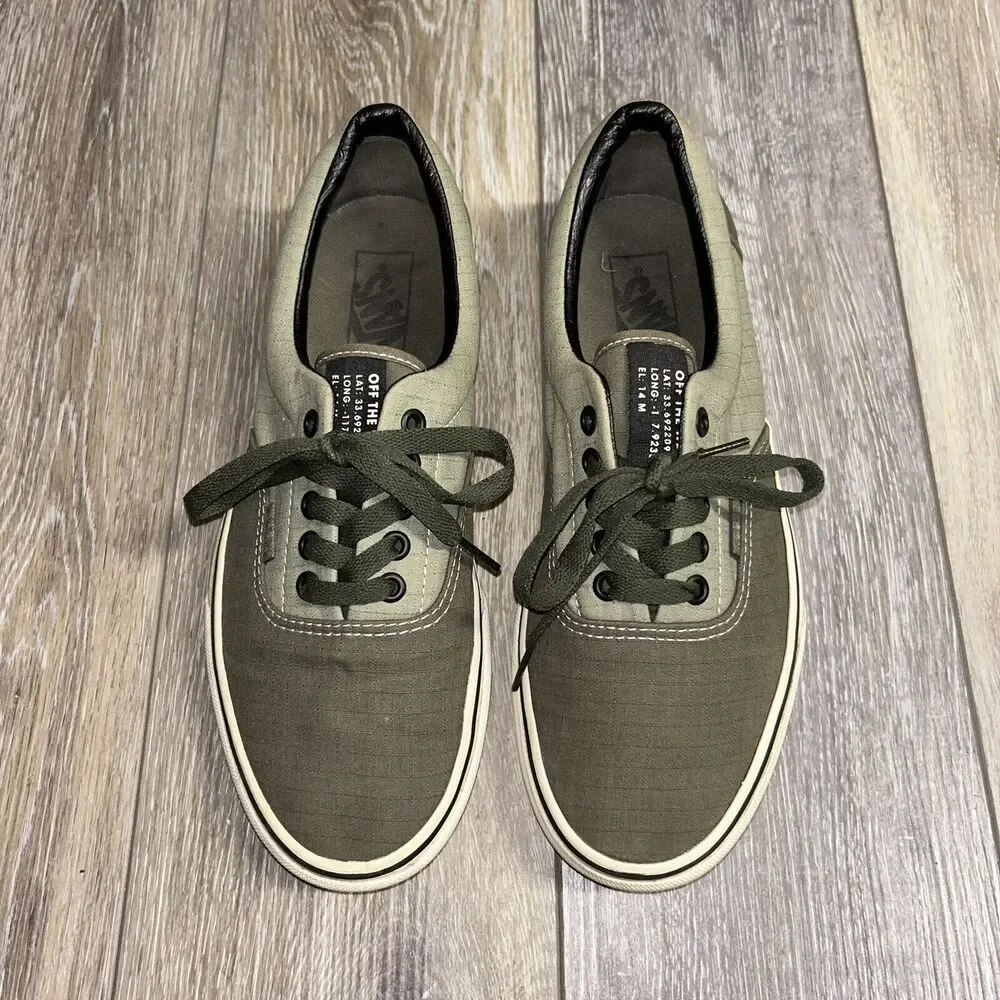 VANS Classic Off The Wall Old Skool Size M 8.5 / W 10 Olive Green Sneaker Shoes
